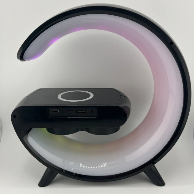 Настільна лампа-нічник з Bluetooth-колонкою та бездротовою зарядкою G11 (Чорний)