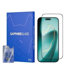 Захисне скло iLera Sapphire Ultra+ Glass для Apple iPhone 17 (Чорне) ILSPDLPL17