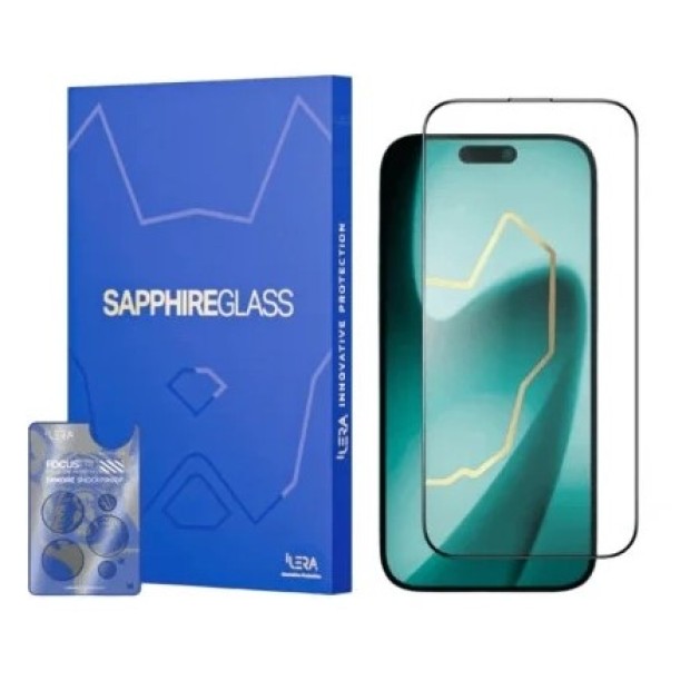 Захисне скло iLera Sapphire Ultra+ Glass для Apple iPhone 17 (Чорне) ILSPDLPL17