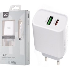 СЗУ-адаптер DC CA-F17 20W (1USB / 1Type-C) + кабель Type-C - Lightning (Белый) D