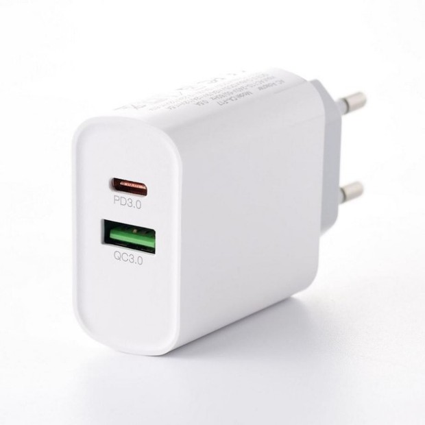 Мережевий адаптер DC CA-F17 20W (1USB  /  1Type-C) + кабель Type-C - Lightning (білий) D