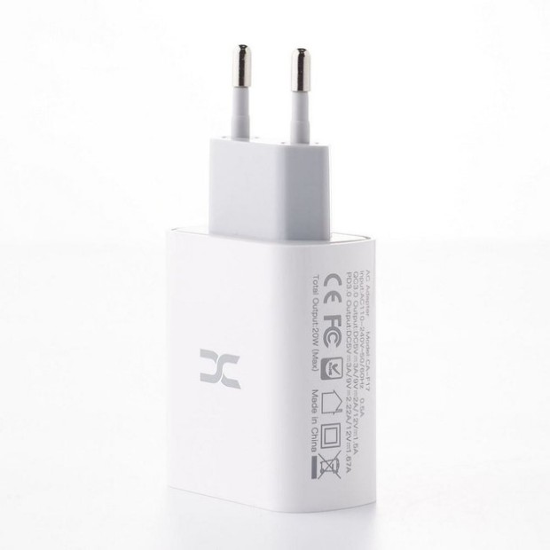 Мережевий адаптер DC CA-F17 20W (1USB  /  1Type-C) + кабель Type-C - Lightning (білий) D