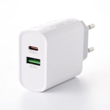 Мережевий адаптер DC CA-F17 20W (1USB / 1Type-C) + кабель Type-C - Lightning (білий) D Мережевий адаптер DC CA-F17 20W (1USB / 1Type-C) + кабель Type-C - Lightning (білий) D