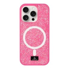 Чохол Bling World Rock Diamond MagSafe для iPhone 16 Pro Max (Яскраво-рожевий)