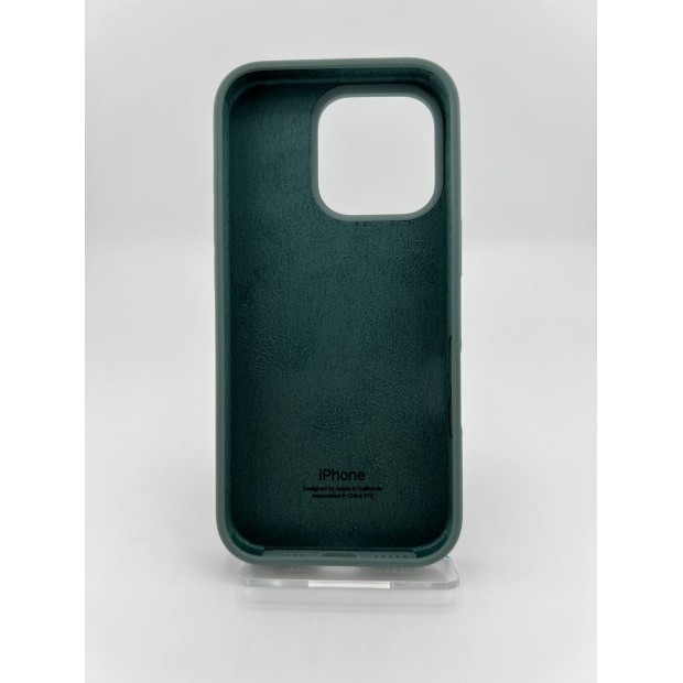 Силіконовий оригінальний круглий чохол для Apple iPhone 16 Pro (55) темно-зелений