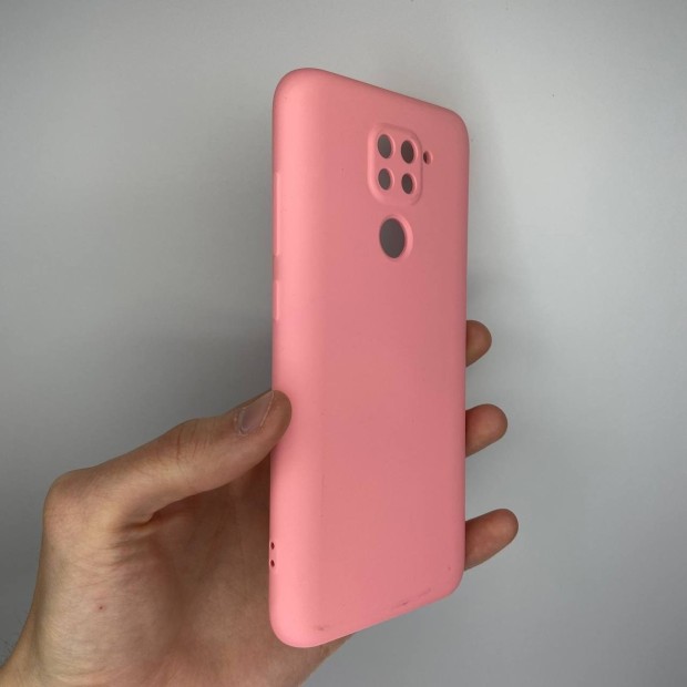 Силіконовий оригінальний 360 чохол для Xiaomi Redmi Note 9  /  Redmi 10X (з захистом камери) (рожевий)