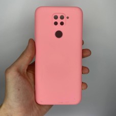 Силіконовий оригінальний 360 чохол для Xiaomi Redmi Note 9  /  Redmi 10X (з захистом камери) (рожевий)