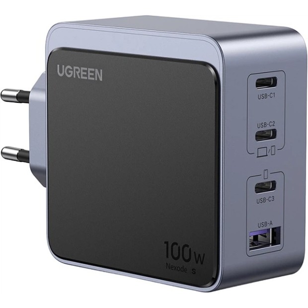 СЗУ-адаптер UGREEN X565 100W Nexode S (1USB/3Type-C) (Space Gray) (35043)