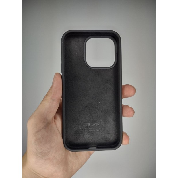 Силіконовий оригінальний круглий чохол для Apple iPhone 15 Pro (07) чорний