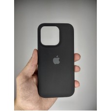 Силіконовий оригінальний круглий чохол для Apple iPhone 15 Pro (07) чорний