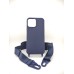 Чехол Silicone Case Shoulder Strap Apple iPhone 13 Pro Max (Dark Blue)