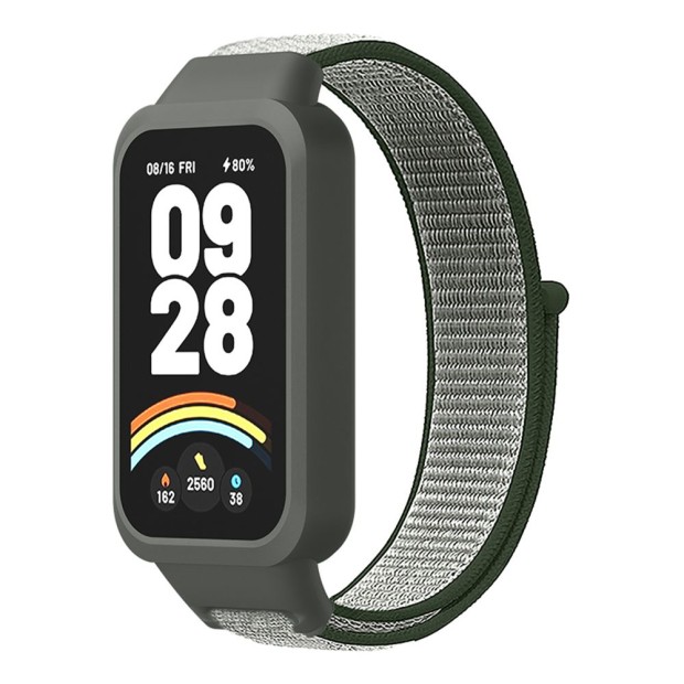 Ремінець Velcro Xiaomi Mi Band 9 Active (темно-оливковий)