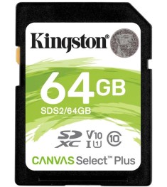 Карта памяти Kingston Canvas Select Plus SDXC 64Gb (UHS-1) (Class 10)