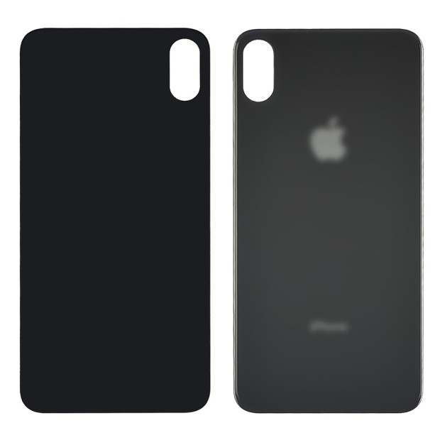 Заднє скло корпусу Apple iPhone XS Max Space Gray (сіре) (Big hole)
