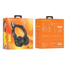 Беспроводные накладные наушники-гарнитура Borofone BO18 Cat Ear (Чёрный)