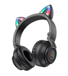 Бездротові накладні навушники-гарнітура Borofone BO18 Cat Ear (Чорний)