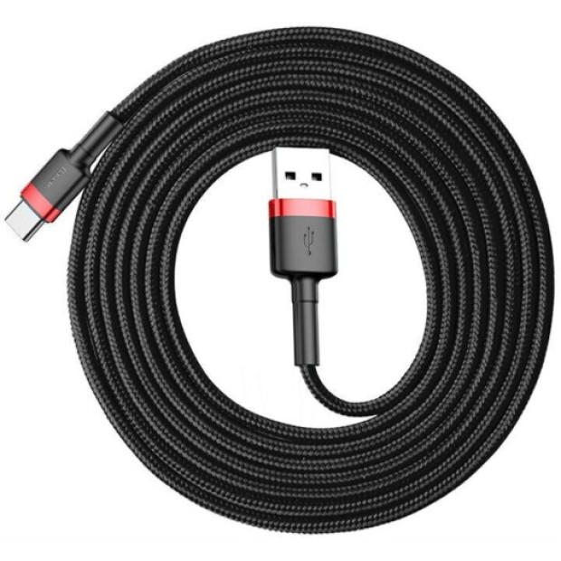 USB-кабель Baseus Cafule 2A (2m) (Type-C) (Чёрный/Красный) CATKLF-C91