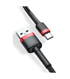 USB-кабель Baseus Cafule 2A (2м) (Type-C) (Чорний / Червоний) CATKLF-C91