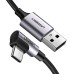 USB-кабель UGREEN US284 Angled 3A (1m) (Type-C) (Чёрный) (50941)