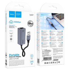 Адаптер Hoco UA37 1Gbit (USB - RJ45) (Сірий)