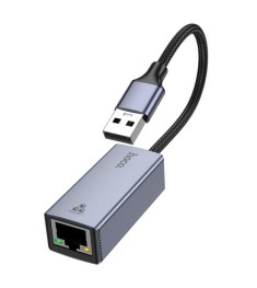 Переходник Hoco UA37 1Gbit (USB - RJ45) (Серый)