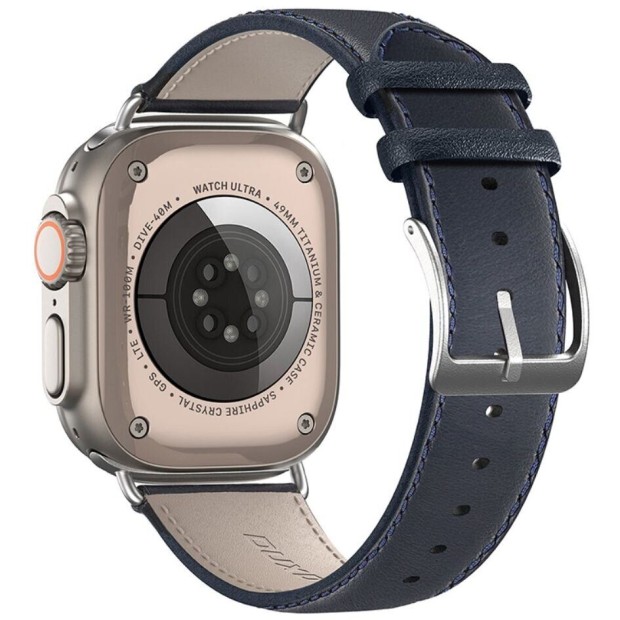 Ремінець Dux Leather для Apple Watch 42  /  44  /  45  /  49 мм (синій)