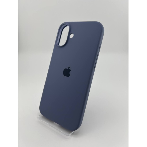 Силіконовий оригінальний чохол для Apple iPhone 16 Plus (42), тіньовий синій.