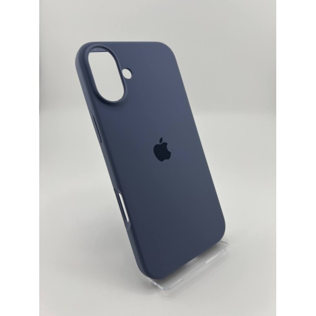 Силіконовий оригінальний чохол для Apple iPhone 16 Plus (42), тіньовий синій.