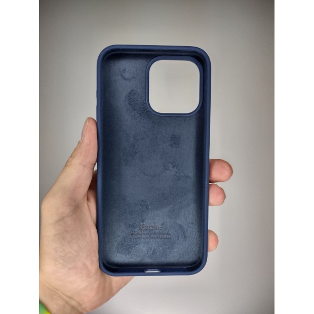 Силіконовий оригінальний чохол Apple iPhone 15 Pro Max (32) Темно-синій.