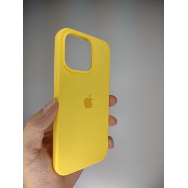Силіконовий оригінальний чохол-кейс Apple iPhone 15 Pro Max (13) жовтий