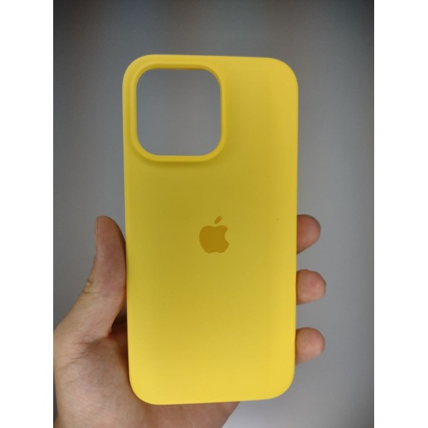 Силикон Original Round Case Apple iPhone 15 Pro Max (13) Yellow