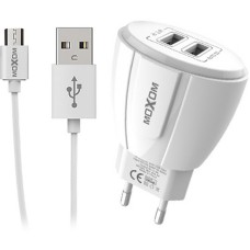 Зарядний пристрій MOXOM KH-68+ MicroUSB-кабель (Білий)