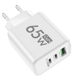 СЗП-адаптер Profit GaN U65 65W (1USB  /  2Type-C) (Білий) AT