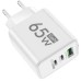 СЗУ-адаптер Profit GaN U65 65W (1USB / 2Type-C) (Белый) AT