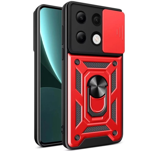 Чохол-бронь Ring Serge Armor Case для Xiaomi Redmi Note 13 Pro 4G  /  Poco M6 Pro 4G (ShutCam) (Червоний)