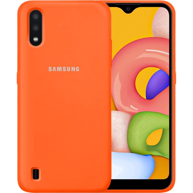 Силіконовий Original 360 Case Logo Samsung Galaxy A01 (2020) (Помаранчевий)