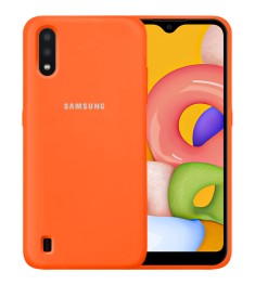 Силикон Original 360 Case Logo Samsung Galaxy A01 (2020) (Оранжевый)