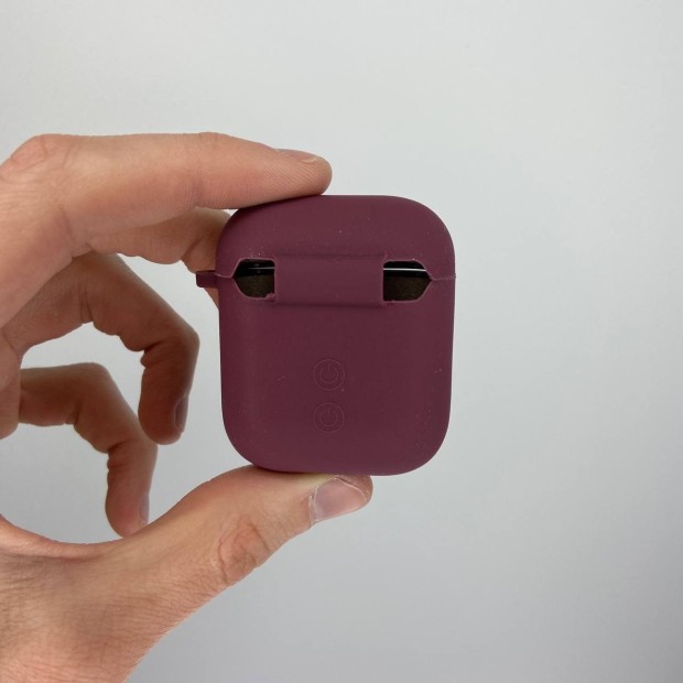 Чехол для наушников Full Silicone Case with Microfiber Apple AirPods (Marsala)