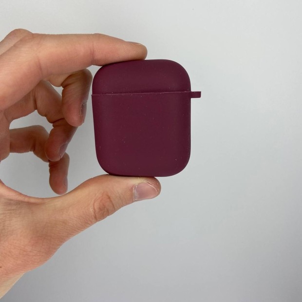 Чехол для наушников Full Silicone Case with Microfiber Apple AirPods (Marsala)