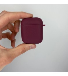 Чохол для навушників Full Silicone Case with Microfiber Apple AirPods (Marsala)