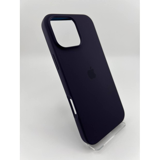 Силіконовий оригінальний чохол круглої форми для Apple iPhone 16 Pro Max (72) баклажановий.