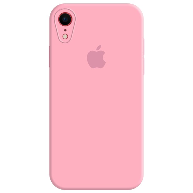 Силіконовий оригінальний круглий чохол для Apple iPhone XR (36) рожевий бонбон.