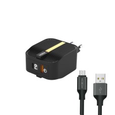 Зарядний пристрій MOXOM HC-23 + MicroUSB-кабель (Чорний)