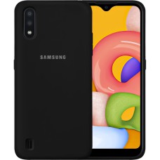 Силіконовий чохол Original 360 Case Logo для Samsung Galaxy A01 (2020) (чорний)