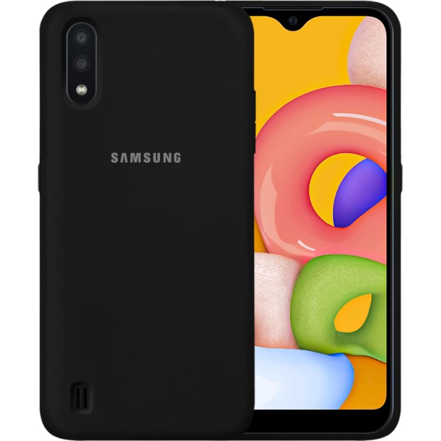 Силіконовий чохол Original 360 Case Logo для Samsung Galaxy A01 (2020) (чорний)