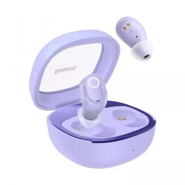 Безпровідні навушники-гарнітура вакуумні Baseus Bowie WM02 Plus (Фіолетові)