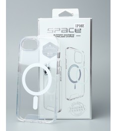 Силіконовий чохол Space Case MagSafe для Apple iPhone 16e (Прозорий)