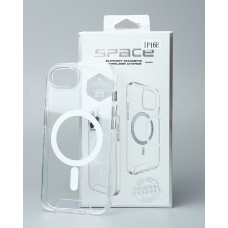 Силикон Space Case MagSafe Apple iPhone 16e (Прозрачный)