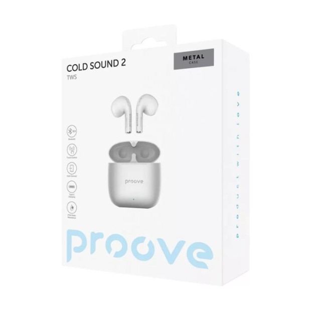 Беспроводные наушники-гарнитура вкладыши Proove Cold Sound 2 (Grey/Black) TWCS20010003 Беспроводные наушники-гарнитура вкладыши Proove Cold Sound 2 (Grey/Black) TWCS20010003