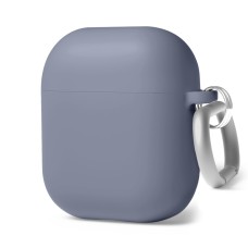Чохол для навушників Full Silicone Case with Microfiber Apple AirPods (34) Lavender Gray